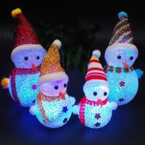 Candeeiro de mesa Crystal Snowman LED Night Light para quarto de crianças