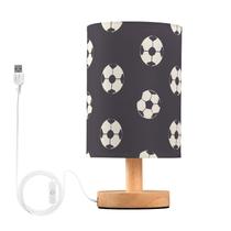 Candeeiro de mesa de cabeceira MFTJYO Soccer Pattern com porta USB preta