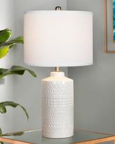 Candeeiro de mesa de cerâmica JUNNAI 62 cm 110 V 3 vias regulável branco Candeeiro de mesa de cerâmica JUNNAI 62 cm 110 V 3 vias regulável branco