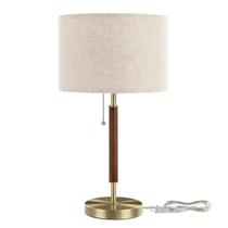 Candeeiro de mesa EDISHINE Mid Century Pull Chain Switch Wood
