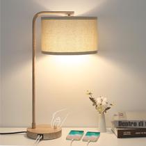 Candeeiro de mesa Farmhouse Seaside Village, portas USB reguláveis, LED