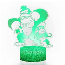 Candeeiro de mesa Gorilla Monkey 3D USB LED Colorida Light