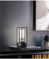 Candeeiro de mesa HAPYGI Portátil Metal Recarregável LED Preto Candeeiro de mesa HAPYGI Portátil Metal Recarregável LED Preto