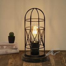 Candeeiro de mesa industrial Seaside Village Rustic Cage 28cm