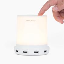 Candeeiro de mesa Macally Small Touch com porta USB de 3 vias regulável