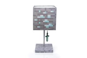 Candeeiro de mesa Minecraft Diamond Ore Block LED com espada de diamante Candeeiro de mesa Minecraft Diamond Ore Block LED com espada de diamante