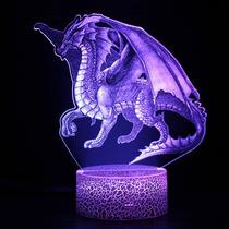 Candeeiro de mesa Night Light 3D em forma de dinossauro acrílico com base em ABS
