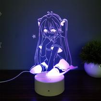 Candeeiro de mesa Night Light 3D Hatsune Miku para meninas Candeeiro de mesa Night Light 3D Hatsune Miku para meninas