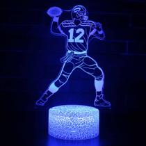 Candeeiro de mesa Night Light 3D Rugby Player com toque colorido