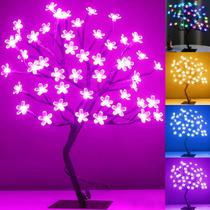 Candeeiro de mesa Pooqla Cherry Blossom Tree 48 LED 18 polegadas com controle remoto