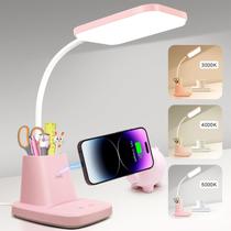 Candeeiro de mesa Sailstar Cute Pink com suporte para canetas e carregador sem fio