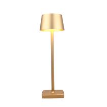 Candeeiro de mesa sem fio amhshkou LED recarregável de alumínio dourado