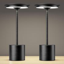 Candeeiro de mesa sem fio Sikevht 5000mAh recarregável, pacote com 2 unidades, preto Candeeiro de mesa sem fio Sikevht 5000mAh recarregável, pacote com 2 unidades, preto