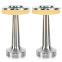 Candeeiro de mesa sem fio SUNLIGTGO Candeeiro de mesa LED portátil prateado Candeeiro de mesa sem fio SUNLIGTGO Candeeiro de mesa LED portátil prateado