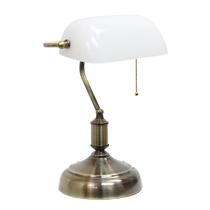 Candeeiro de mesa Simple Designs Executive Banker's White Glass