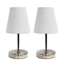 Candeeiro de mesa Simple Designs LT2013 White Fabric Shade, pacote com 2