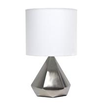 Candeeiro de mesa Simple Designs LT2079-SLV Silver White Shade