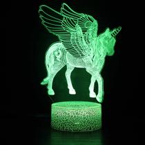 Candeeiro de mesa Unicorn 3D LED Light Creative Visual Colorful Candeeiro de mesa Unicorn 3D LED Light Creative Visual Colorful