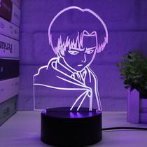 Candeeiro de mesa USB Night Light 3D Attack on Titans com toque preto