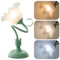 Candeeiro de mesa WERFOP Vintage Flower Lily of The Valley Bedroom Candeeiro de mesa WERFOP Vintage Flower Lily of The Valley Bedroom