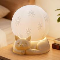 Candeeiro de mesa WISUCL Bedside Touch Control Rotating Cat Luminária