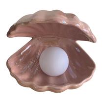 Candeeiro de mesa Wokex Fantasy Mermaid Fairy Pearl Shell Rosa