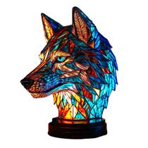 Candeeiro de mesa ZONTO Animal Series Stained Glass Resin Bedroom