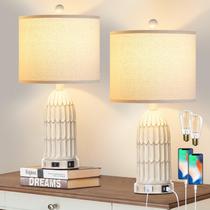 Candeeiros de mesa Cinkeda Farmhouse, pacote com 2 unidades, Dimmable Touch USB Candeeiros de mesa Cinkeda Farmhouse, pacote com 2 unidades, Dimmable Touch USB