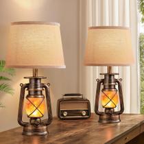 Candeeiros de mesa LEDIARY Black Gold Vintage Lantern, conjunto de 2 Candeeiros de mesa LEDIARY Black Gold Vintage Lantern, conjunto de 2