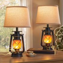 Candeeiros de mesa LEDIARY Blow-Controlled Flickering Flame, conjunto de 2
