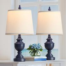 Candeeiros de mesa PARTPHONER Retro, conjunto de 2 com tons de branco, azul Candeeiros de mesa PARTPHONER Retro, conjunto de 2 com tons de branco, azul