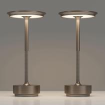 Candeeiros de mesa sem fio TBBGA, pacote com 2 unidades, bateria de 5000mAh, LED regulável