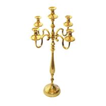 Candelabro 5 Pontas Classico Metal Dourado 90cm Formosa