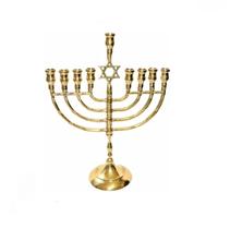 Candelabro 9 Velas Bronze - Menorá - Israel 27X21 Cm Candelabro 9 Velas Bronze - Menorá - Israel 27X21 Cm