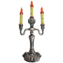 Candelabro Caveira Velas Luminosas Halloween Enfeite Mesa Candelabro Caveira Velas Luminosas Halloween Enfeite Mesa