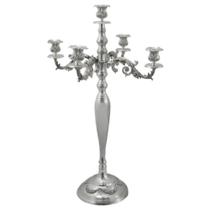 Candelabro Cinco Pontas Prata Design Classico Alto Padrão Candelabro Cinco Pontas Prata Design Classico Alto Padrão