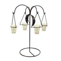 Candelabro Coqueiro 46 cm Porta Vela Branca Castiçal Velitas