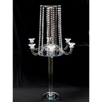 Candelabro Cristal 6 Pontas Com Suporte Pingentes Formosa