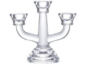 Candelabro Cristal de Mesa para 3 Velas - Bon Gourmet Glass Line Lídia