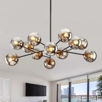 Candelabro DDLLDESHI Sputnik 34" Preto em Vidro 12 Globos