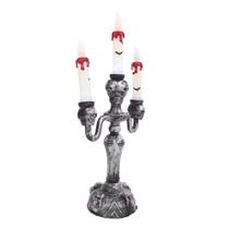 Candelabro de Caveiras com Velas Decorativas para Halloween
