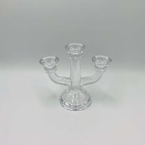 Candelabro de Vidro Sodo-Cálcico para 3 Velas 15x7x13cm Wolff