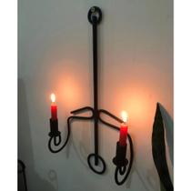 Candelabro Duplo Parede Suporte Porta Vela Decorativo de Natal Castiçal