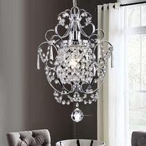 Candelabro FLSFU Mini Crystal Chrome 1-Light para banheiro 39,7 cm