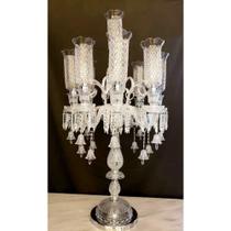 Candelabro Imponente Cristais Lapidados Pingentes Formosa