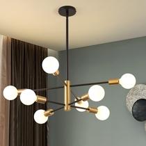 Candelabro KAISITE Modern Sputnik 8 luzes em preto e dourado Candelabro KAISITE Modern Sputnik 8 luzes em preto e dourado