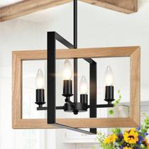 Candelabro Lynnoland 17" de madeira rústica ajustável com 4 luzes Candelabro Lynnoland 17" de madeira rústica ajustável com 4 luzes