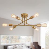 Candelabro MEIXISUE Gold Modern Sputnik de 6 luzes listado pela UL