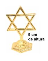 candelabro Menora Estrela De Davi De Mesa Folheada Pequena
