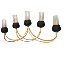Candelabro Metal Dourado com Preto para 5 Velas Candelabro Metal Dourado com Preto para 5 Velas